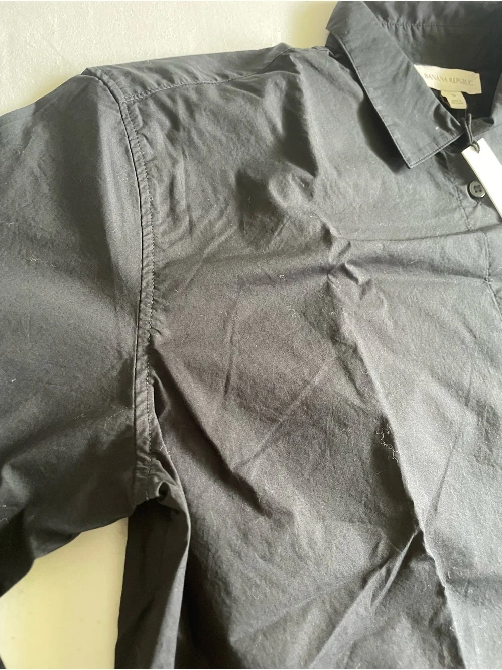 Banana Republic Black Collared Button-Up Shirt